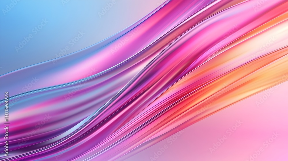 Poster vibrant neon optical illusion - futuristic abstract background with geometric lines and sharp contra