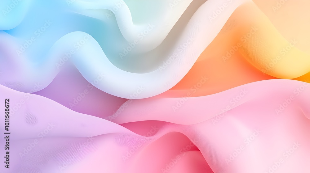 Poster serene pastel dreamscape - abstract background with soft gradients fluid motion and organic shapes f