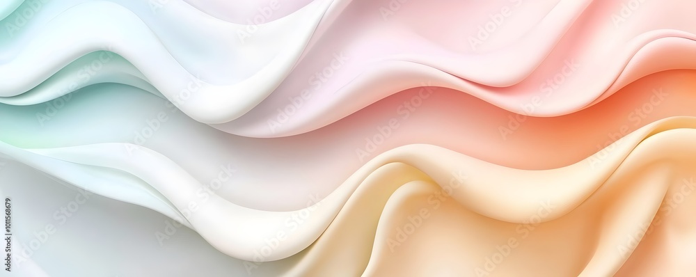 Poster serene pastel abstract background - calming fluid motion with organic shapes and soft gradients for 