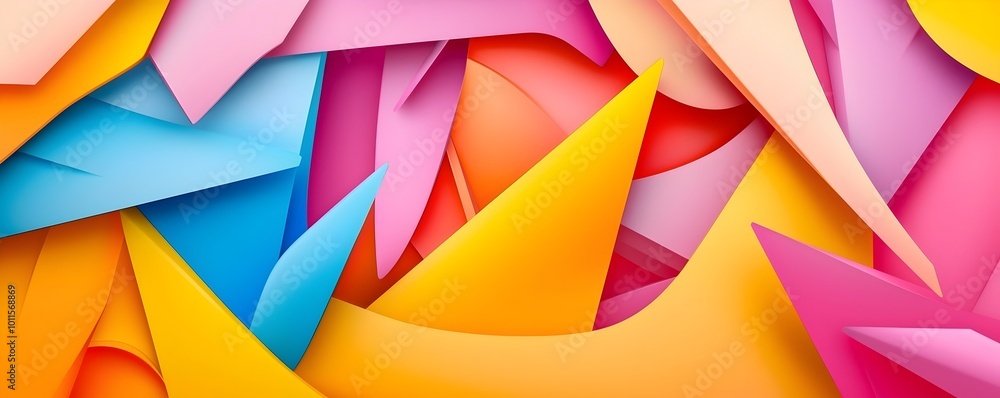 Poster vibrant geometric - dynamic abstract background with bold colors and sharp edges for energetic wallp