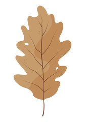 Oak leaf for invitation cards, posters, banners, advertising. Thanksgiving Day. Fall vector illustration isolated on white background
