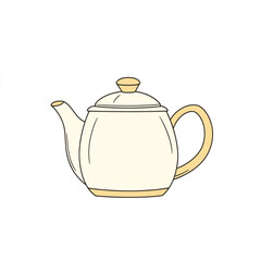 Obraz premium An icon of a kettle of teapot, a simple illustration with a white background. 
