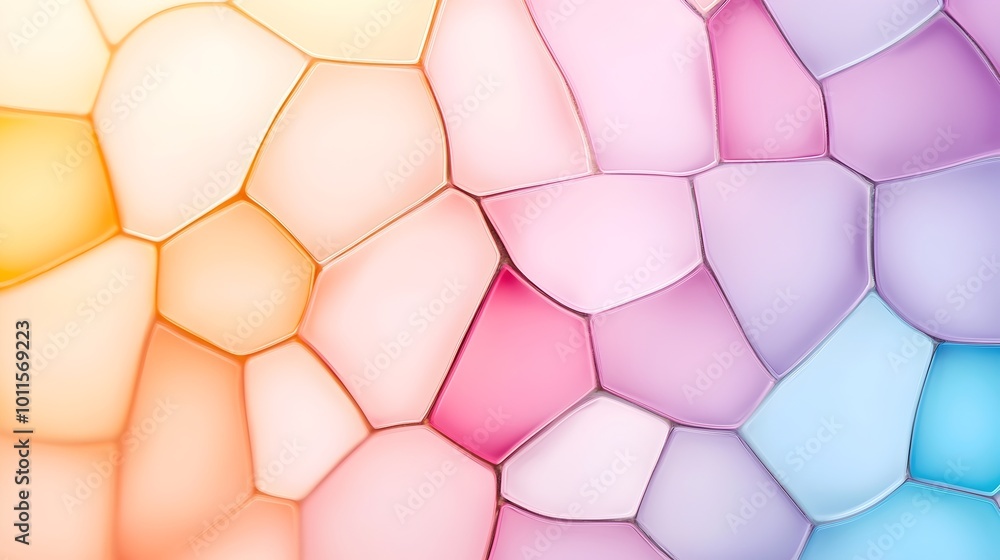 Poster Vibrant Abstract Stained Glass Background - Artistic Symmetry with Colorful Flowing Transitions and Luminous Glow for Creative Projects