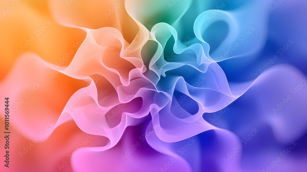 Aufkleber vibrant abstract fluid fractals - dynamic energy and optical depth in colorful seamless background w