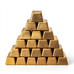 Gold Bars Pyramid Stacked Wealth Success Concept