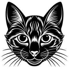 Cat head silhouette vector illustration