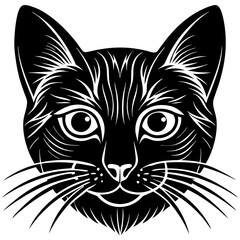 Cat head silhouette vector illustration