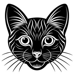 Obraz premium Cat head silhouette vector illustration
