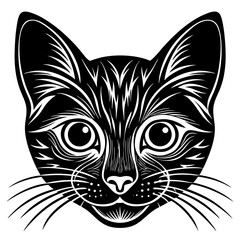 Cat head silhouette vector illustration