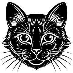 Cat head silhouette vector illustration
