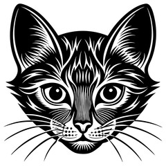 Cat head silhouette vector illustration