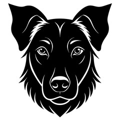 Dog head silhouette vector illustration 