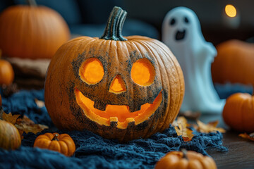 Happy Halloween!  A spooky Halloween illustration featuring dark, eerie elements