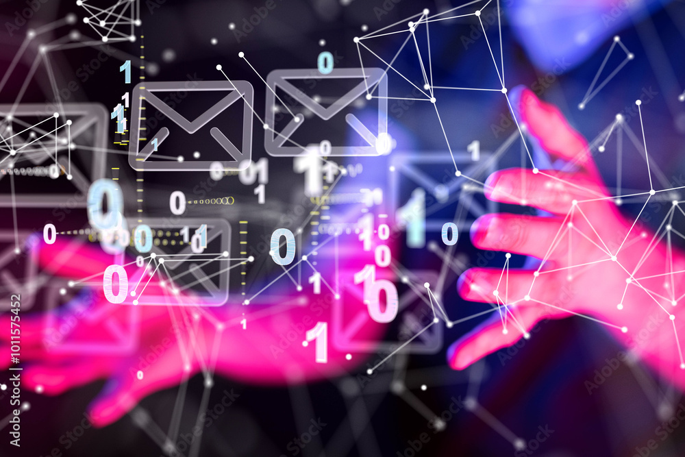 Poster mail communication support contact concept service