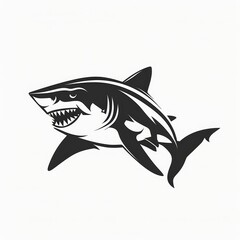 Fototapeta premium A Bold Shark Illustration Swimming Gracefully in the Ocean During Daytime