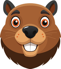 Beaver head vector art colorful illustration design on a wildlife forest animal