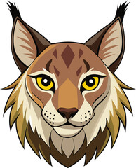 Lynx head vector art colorful illustration design on a wildlife forest animal
