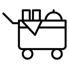 Airplane Food Trolley Vector Icons