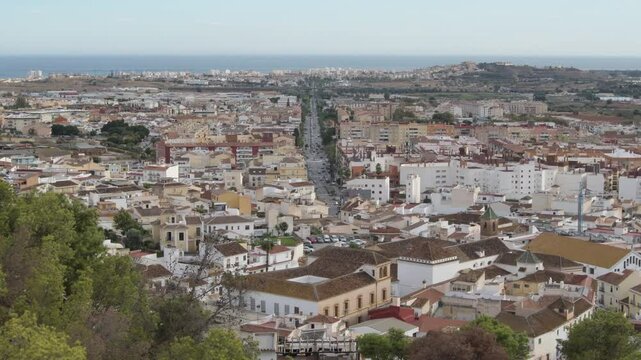 City with avenue with the sea, Velez Malaga, Spain