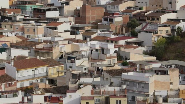 Houses stacked in an urban layout of a Spanish town