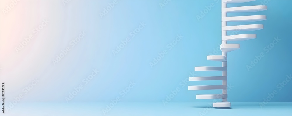 Poster innovative twisting helix ladder design - symbolizing the evolution of engineering and modern techno