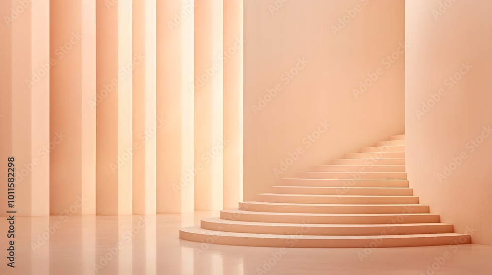 Poster ethereal helix ladder - dreamlike pathways in soft glowing light for a peaceful meditative retreat a