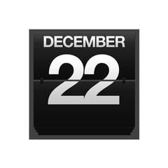 Counter calendar december 22.