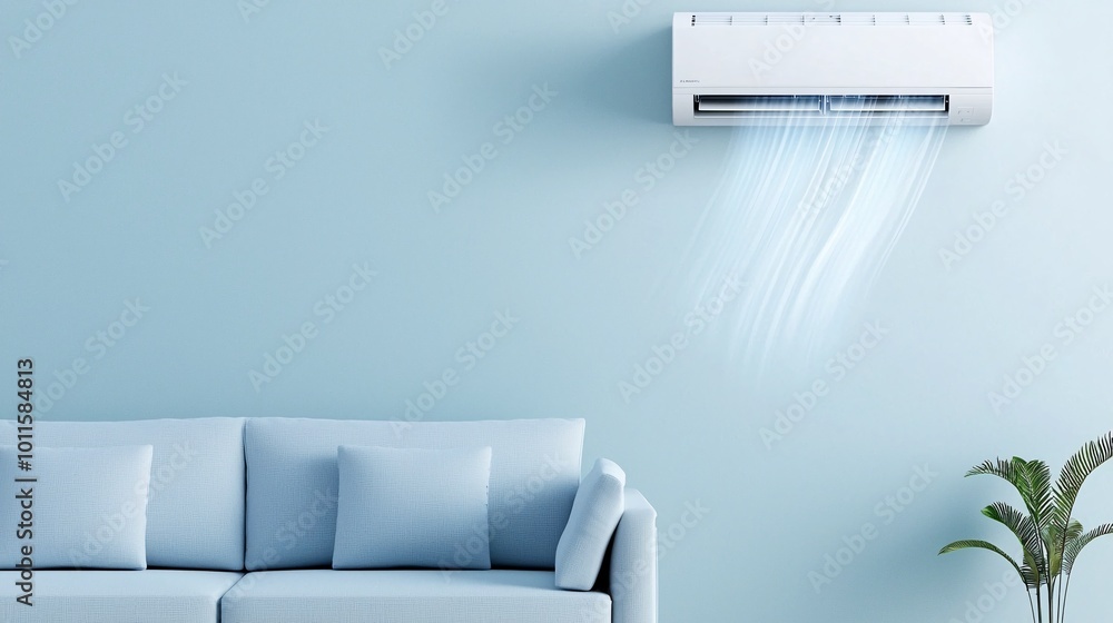 Aufkleber smart air conditioning in modern tech space - effortless comfort and clean air for ultimate chill vi