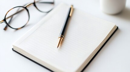 Stylish Minimalist Pen on Notebook in Studio Setting