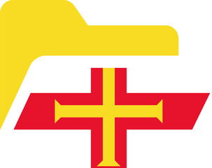 Folder Shape Of Guernsey Flag