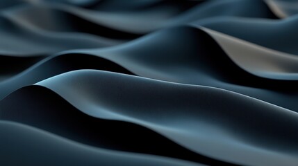 Obraz premium Flowing dark waves creating a smooth and serene texture pattern.