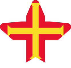 Fototapeta premium Guernsey Flag In Star Shape