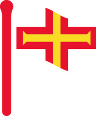 Fototapeta premium Guernsey Flag free flown Rounded icon