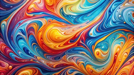 Fototapeta premium Abstract Swirling Hues of Blue, Red, and Yellow