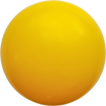 Yellow plastic ball isolated on white background