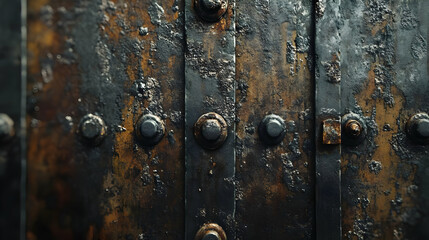 Fototapeta premium Rusty Metal Texture Background with Screws