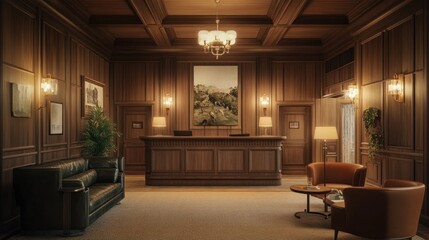 Elegant Wooden Lobby Interior