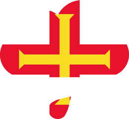 Obraz premium Guernsey flag on Rain Drops Icon