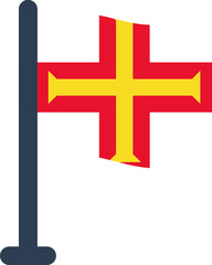 Guernsey Flag Rounded