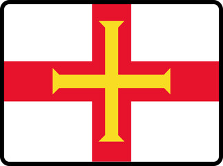 Obraz premium Guernsey Flag Smooth rectangle icon