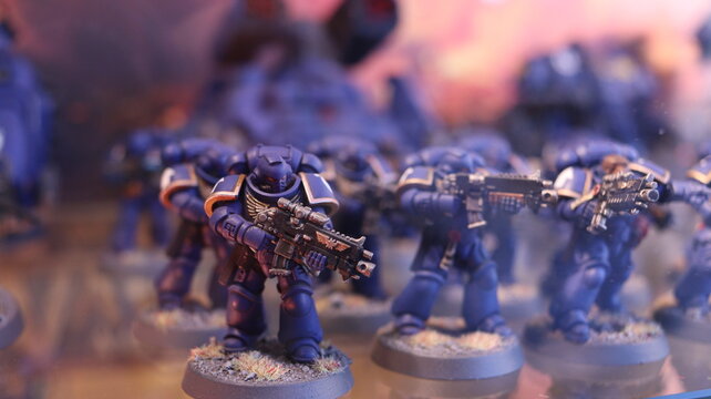 CARDIFF, MID GLAMORGAN, WALES UK - OCTOBER 3, 2024: WARHAMMER GAMES WORKSHOP MINATURE GAME 
