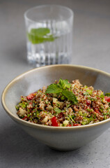Tabbouleh salad with quinoa, parsley and mint .quinoa salad