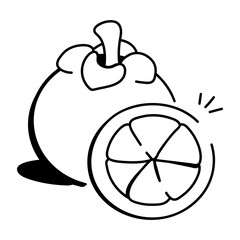 A sketchy style icon of fruit 

