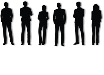 business people silhouettes isolated background

