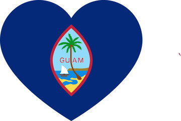 Heart Icon inside Guam Flag