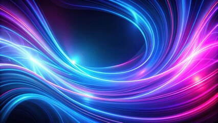 Obraz premium Abstract digital art featuring vibrant blue and pink light streaks, swirling and intersecting, creating a mesmerizing dance of color and energy.