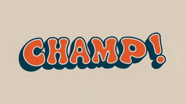 Vibrant Retro Style Text Design for Champ
