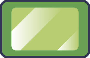 Green bar of soap illustration, symbolizing cleanliness and hygiene.