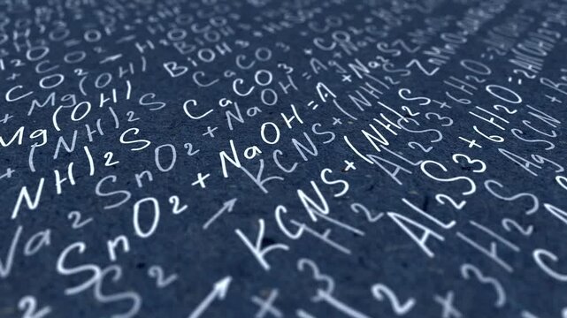 Handwritten formulas background.School background in chemistry .Letters and numbers .