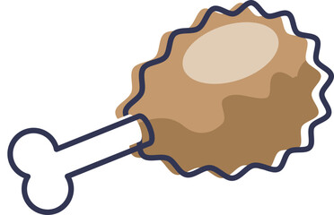Illustration of a fried chicken drumstick, symbolizing comfort food and indulgence.